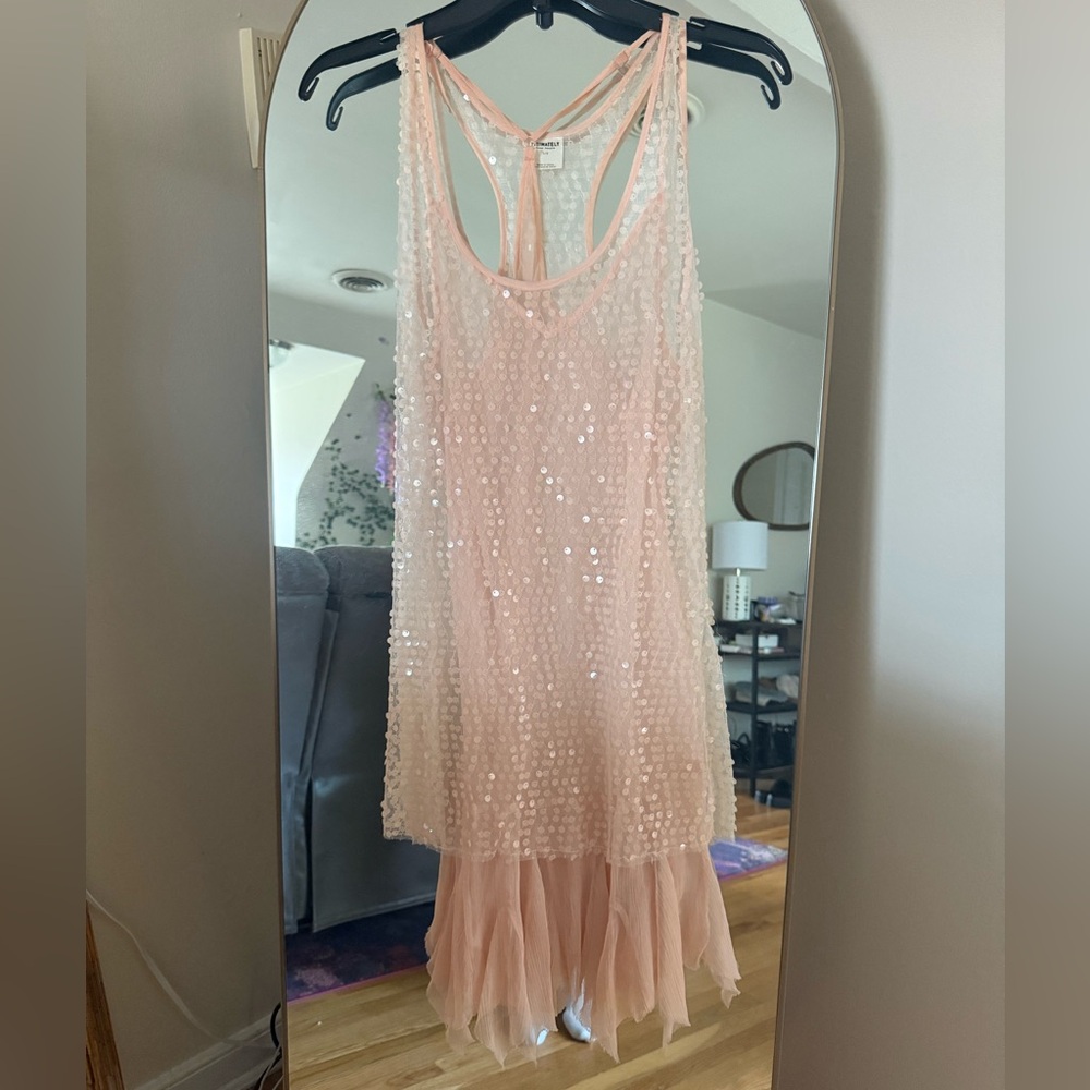 Free People Intimately Pale Pink Sequin Chemise